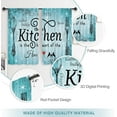 thumbnail image 6 of Rustic Country Wooden Board Kitchen Curtains Short Small Farmhouse Teal Blue Rod Pocket Shiny Stars Turquoise Fork Spoon Bedroom Living Room Treatment Fabric 2 Panels 27.5Wx39H Inch, 6 of 6