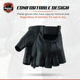 thumbnail image 3 of Daniel Smart Deerskin Leather Gloves – Fingerless Motorcycle Gloves with Gel Palm and Wrist Strap, 3 of 6