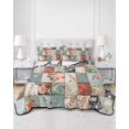thumbnail image 3 of Spring Floral King Size Down Alternative Comforter, Lightweight Comforter Quilt Bedding Set with Pillow Shams Elegant Summer Botanical Farmhouse Plaid All Seasons Bed Comforter Duvet Insert 96"x106", 3 of 7
