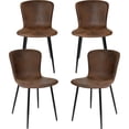 thumbnail image 1 of Set Juego 4 Sillas Houzer Comedor Cocina Ante Suede Gamuza Café Estructura Negro Asiento Café, 1 of 7