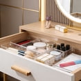 thumbnail image 4 of Stackable Clear Drawer Organizer, Small Makeup Vanity Storage Bin, Desk Drawer Dividers Container for Makeup Vanity, Bathroom, Office Desk, Kitchen Utensil, 4 of 4