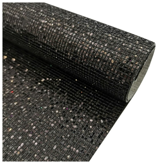 Fdelink Leather Fabric Colored Faux Leather Upholstery Crafts Fabric for DIY Crafts Making Black