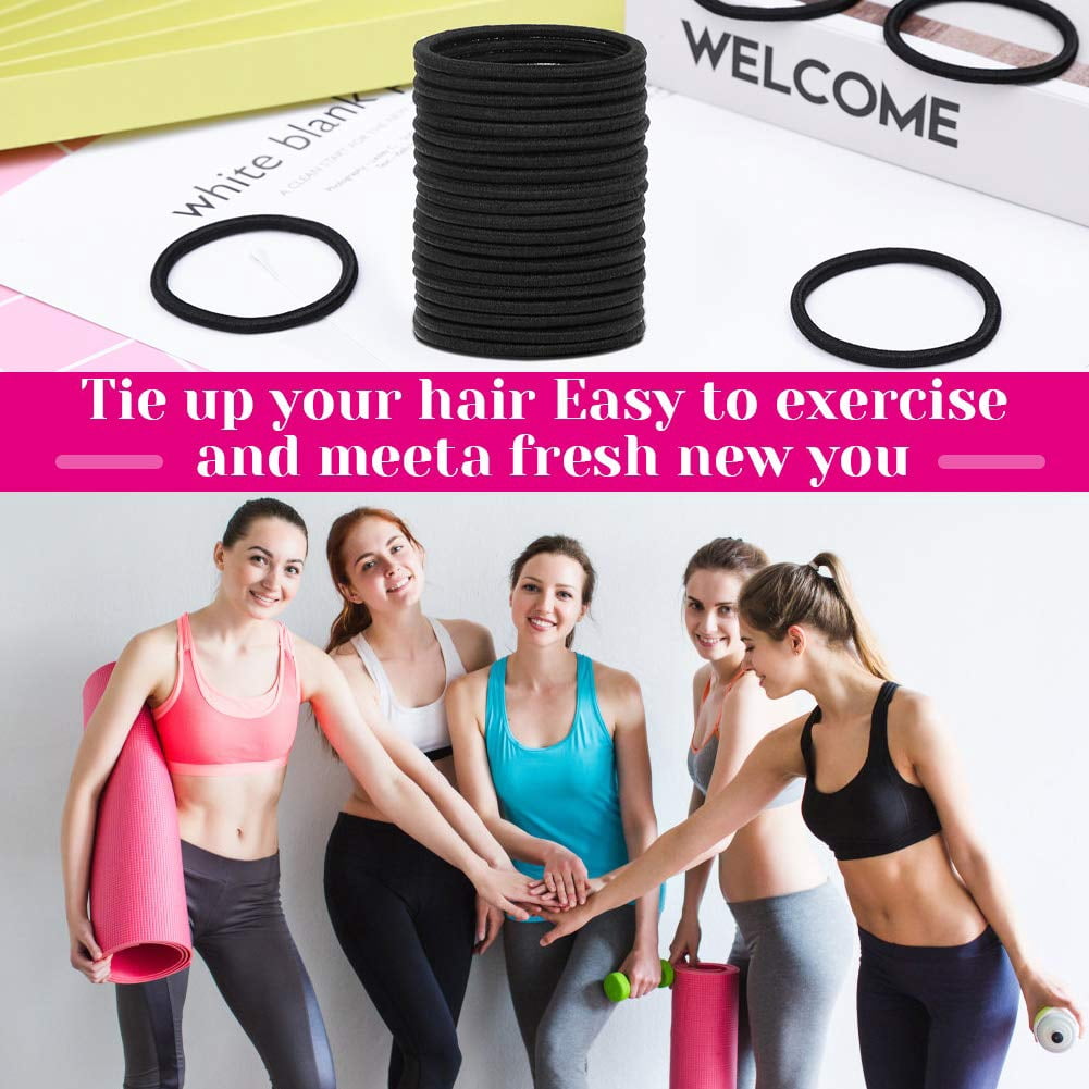 250 Pcs Black Elastics Small Hair Ties Elastics Small Hair Rubber Bands Accessories Ponytail Holders for Women Girls Baby Toddlers Men with Thick Straight Curly Hair, 4 mm