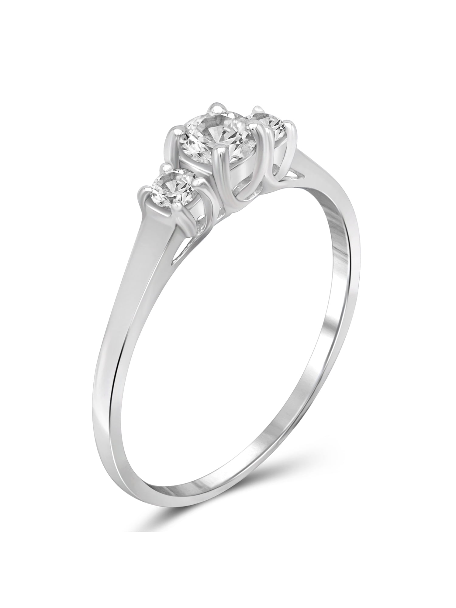 Diamonice Cubic Zirconia Rings for Women – 1.00 Carat White Cubic Zirconia Ring Jewelry– Sterling Silver Bands for Women –– Ring by Diamonice