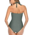 thumbnail image 5 of Leey-World Plus Size Tummy Control Halter One-Piece Swimsuit Grey,M, 5 of 5