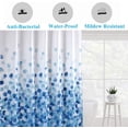 thumbnail image 2 of Cortina de Ducha Azul 180x200 cm, Tejido de Poliéster Impermeable Antimoho Lavable a Máquina Cortina de Baño Decorativa Larga para Bañera, con Ganchos de Anillas para Cortina, Pétalos de Flores Floral, 2 of 5