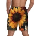 thumbnail image 4 of Uemuo Sunflower Floral Butterfly Pattern Mens Swim Trunks Quick Dry Board Shorts with Mesh Lining, Stretch Beach Shorts Quick Dry No-Chafing Board Shorts-Medium, 4 of 9