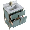 thumbnail image 2 of Fine Fixtures Serenity 24 in. W x 18 in. D x 33.5 in. H Bathroom Vanity in Mint Green with White Carrara Stone Top in White with Satin Brass Hardware, 2 of 4