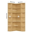 thumbnail image 7 of Homfa 73.9” Tall Corner Bookcase, 6 Tier L-Shaped Large Display Bookshelf with Curved Edges for Living Room Home Office Study, Natural Wood Color, 7 of 7
