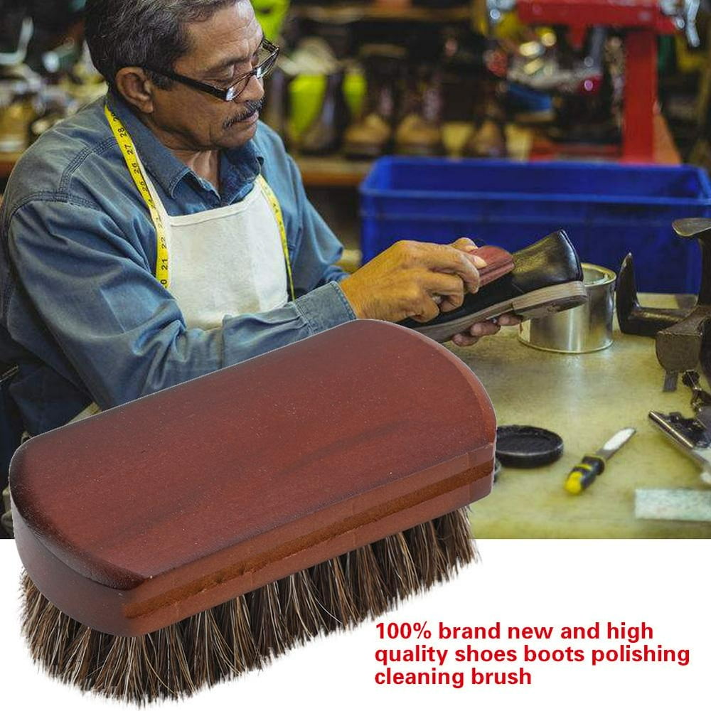 YLSHRF Shoes Brush,Shoes Boots Polishing Buffing Cleaning Brush with Wooden Base Dust Dirt