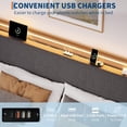 thumbnail image 4 of Ourlova Full upholstered bed frame with storage easily assembly bed frames with charging station without slip without noise and no box spring needed grey, 4 of 7