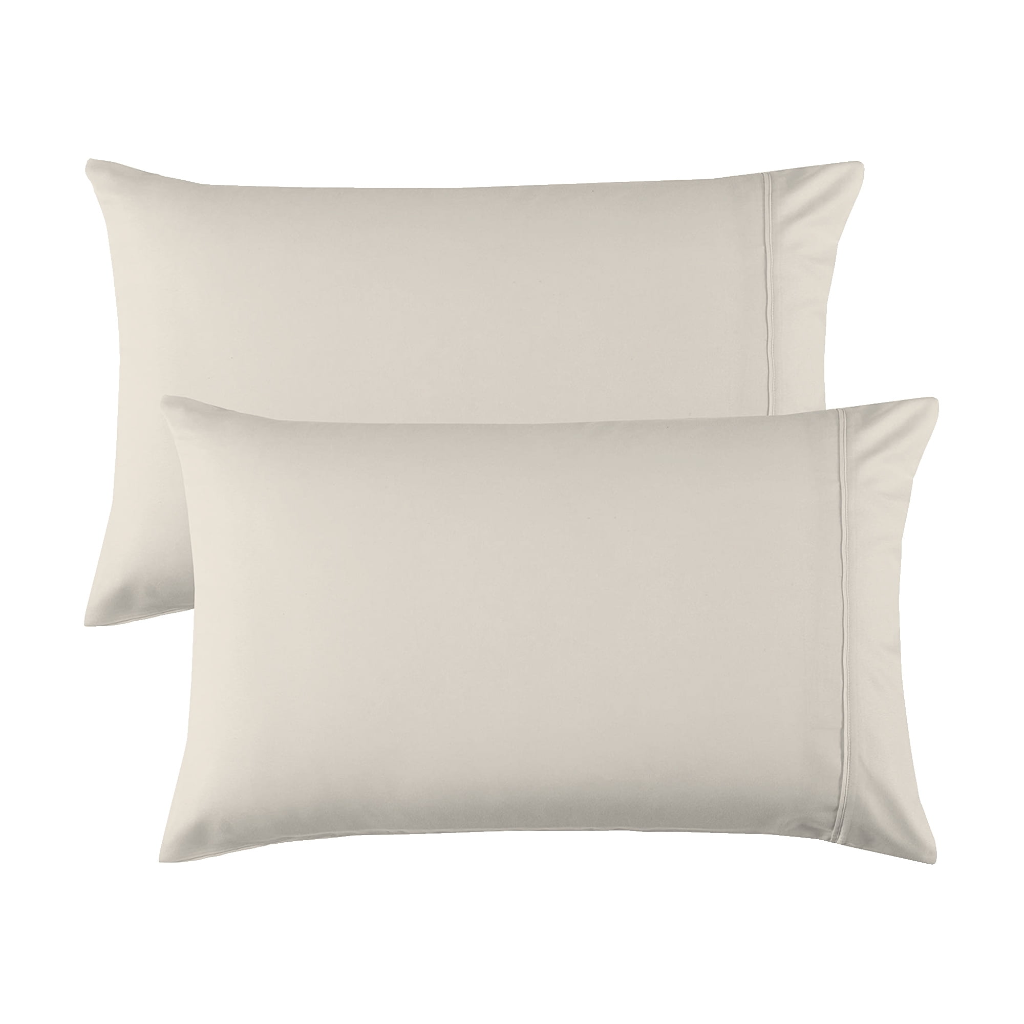 Purity Home Percale Weave Deep Pocket Organic Cotton Pillowcase King Fresh  Ivory 