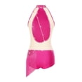 thumbnail image 4 of inlzdz Femmes Strass Franges Col Montant Sans Manches Justaucorps à Franges Robe Latin Tango Salsa Jazz Rose Vif P, 4 of 6