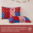 thumbnail image 7 of Christmas Quilt Set Queen/Full Size Xmas Holiday Bedroom Decor Lightweight Bedspread Coverlet Soft Microfiber Bedding Collection Home Red Snowflakes Reversible Quilt, 7 of 7