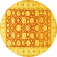 thumbnail image 1 of Ahgly Company Indoor Round Oriental Yellow Traditional Area Rugs, 6' Round, 1 of 4