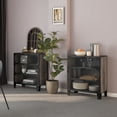 thumbnail image 1 of vidaXL Storage Cabinets 2 pcs Grey 72x36x82 cm Metal and MDF, 1 of 5