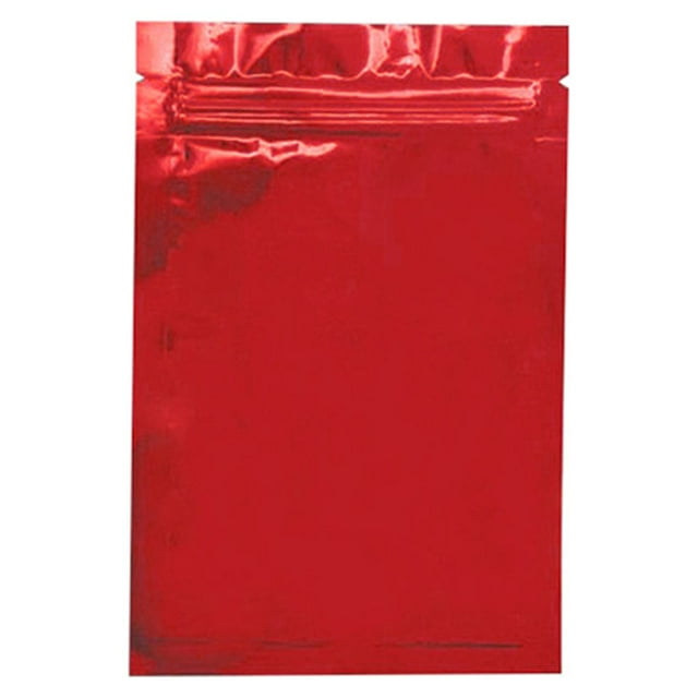 Inteprter Paquete de 100 piezas Bolsa de papel de aluminio Soportes para alimentos Bolsas con cierre hermético Rojo 7.5x6.5cm Type2 NO2
