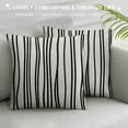 thumbnail image 3 of COMIO  Set of Throw Pillow Covers Pattern Black and White Geometric Dots Lines of Borders Decor Pillow Cases Home Decorative Square 18x18 Inches Pillowcases, 3 of 5