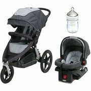 Relay Click Connect Jogging Stroller Infant Travel System with Nuk Simply Natural 5oz Bottle, 1-Pack