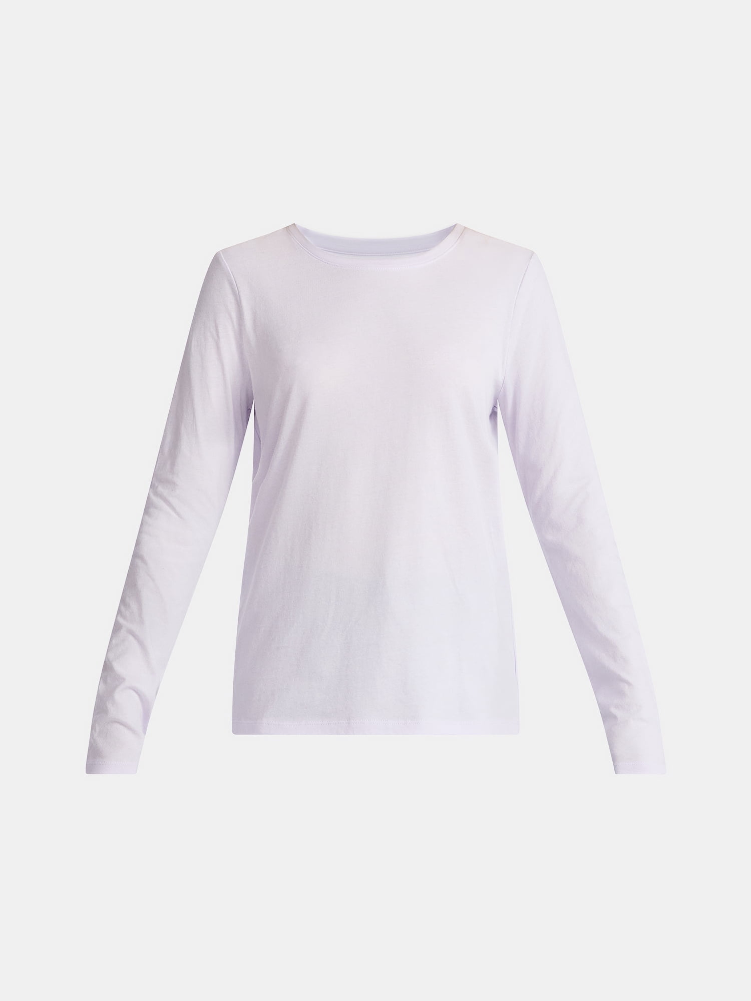 Time and Tru Women's Cotton Crewneck Tee with Long Sleeves, Sizes XS-XXXL