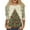 Khaki, variant on WTOBBY Women's Casual Round Neck 3/4 Sleeve Loose Printed T-Shirt with Christmas Elements, Ladies Holiday Theme Top for Everyday Fashion, Comfortable Wear Blouse,Black L