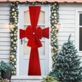thumbnail image 5 of Large Red Christmas Cabinet Door Bows with Mesh Ribbon – Easy-to-Install Holiday Decoration for Cabinets, Kitchen, and Rooms, White, Ribbon, 5 of 9