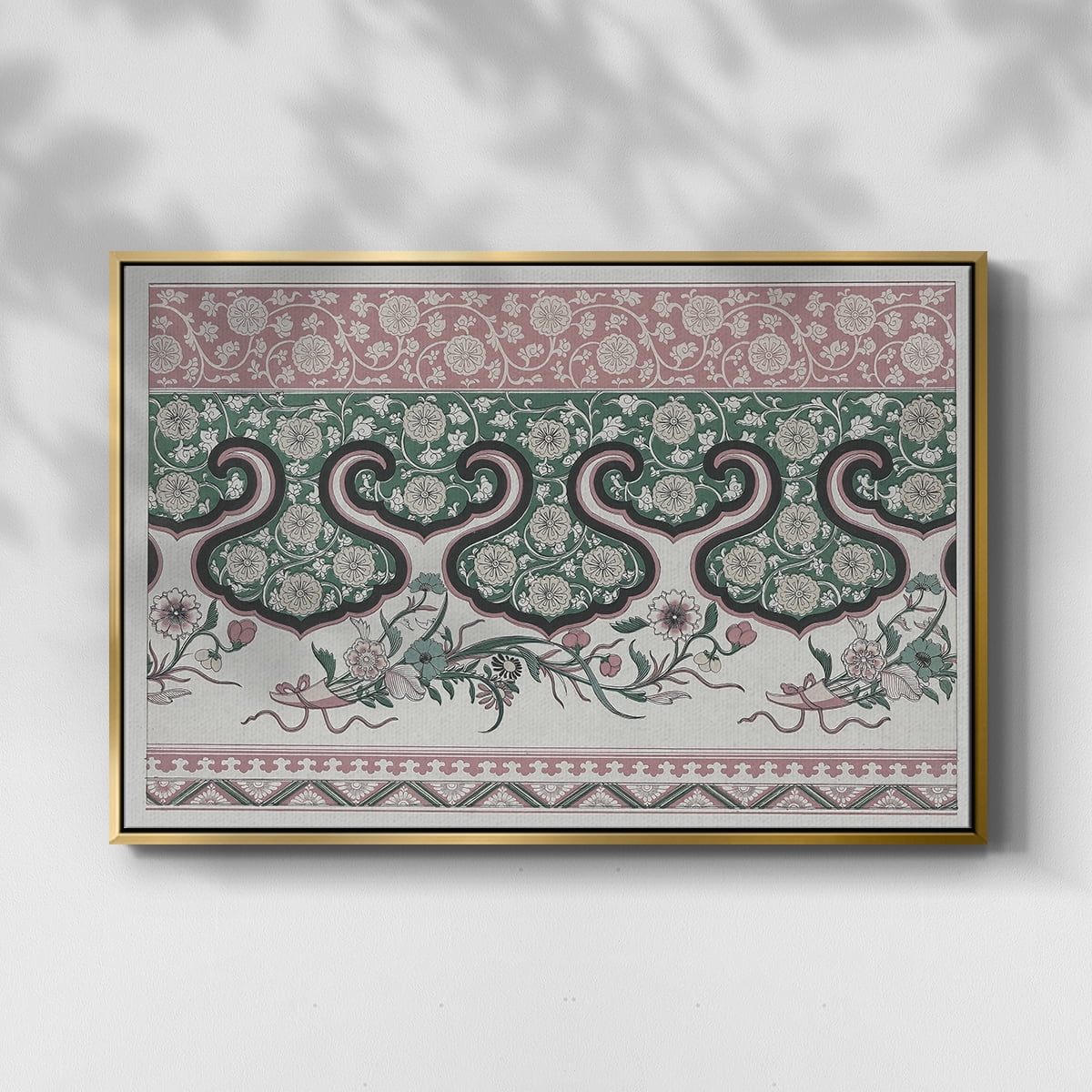 Vintage Abstract Print-XXIX Framed in Gold Wood Gallery Wrapped Canvas 25 in. x 37 in.