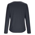 thumbnail image 5 of VBVC Womens V-Neck Sweatshirt,Ladies Breathable Basic Top,Long Sleeve Stretch Shirt For Women,Dark Gray,Size L, 5 of 6