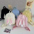 thumbnail image 2 of CSStudio Cute Bunny Ear Mini Backpack Lightweight Nylon School Bag With Plush Charm, Perfect for Elementary & Middle School Ages 4-12, 2 of 7