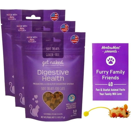 Get Naked Grain Free Functional Health Chicken Cat Treats - Soft Digestive Health Pack of 3 (2.5 Ounces) MerlinsMart Zine | Catnip Toy