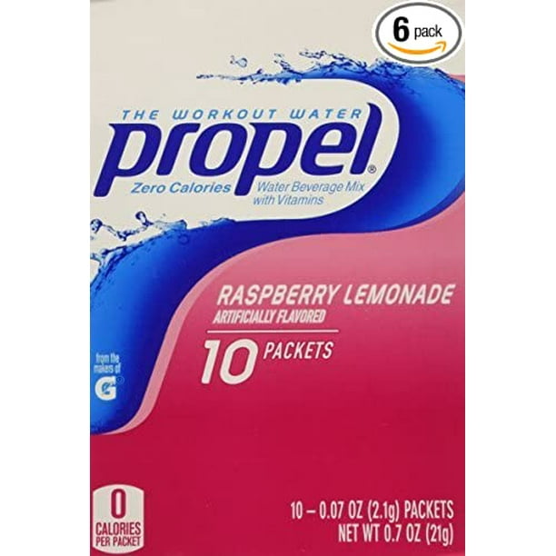 Gatorade Propel Powder Sticks Raspberry Lemonade, 10count (Pack of 6