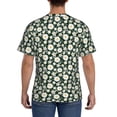 thumbnail image 3 of Vsdgher White Daisies and Bee Print Men's Dry Fit Mesh Athletic Shirts Moisture Wicking Tennis T-Shirt Tops, 3 of 9