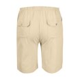thumbnail image 4 of Mysszz Mens Cotton Linen Solid Color Pockets Elastic Waist Drawstring Casual Shorts, 4 of 4