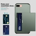 thumbnail image 3 of for iPhone 7 / 8 / SE 2020 / SE 2022 Wallet Case with Sliding Door Hidden Pocket Credit Card Holder Dual Layer Heavy Duty Shockproof Hard PC Hybrid TPU Phone Flip Protective Cover, Red, 3 of 8