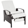 thumbnail image 1 of Fauteuil Inclinable en Rotin Blanc d'Extérieur avec Repose-Pieds – Lounge de Patio pour Porche, Terrasse et Piscine - Confort Réglable et Cadre en Acier Durable (37,8 Pouces x 26 Pouces x 41,7 Pouces), 1 of 7