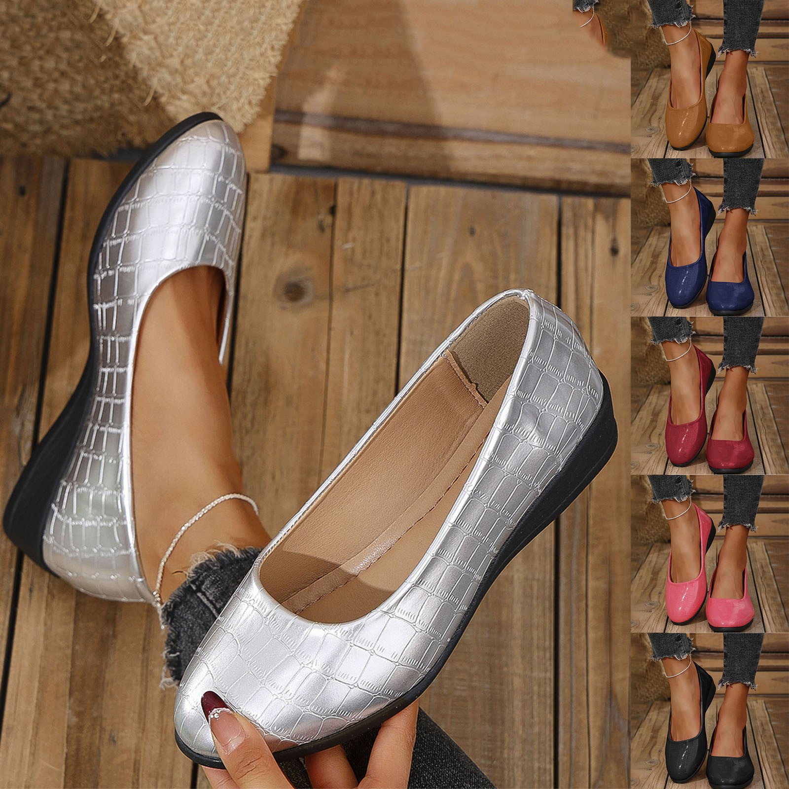 AXXD Flats Shoes Fall Autumn Black Dress Shoes For Girls Mom