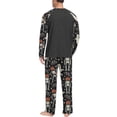 thumbnail image 4 of EANJE Men's Halloween 2 Piece Pajama Set Funny Mummy Cartoon Print Casual Long Sleeve Top & Long Pant Holiday Gift Soft Daily Sleepwear Suit Black 2XL, 4 of 5