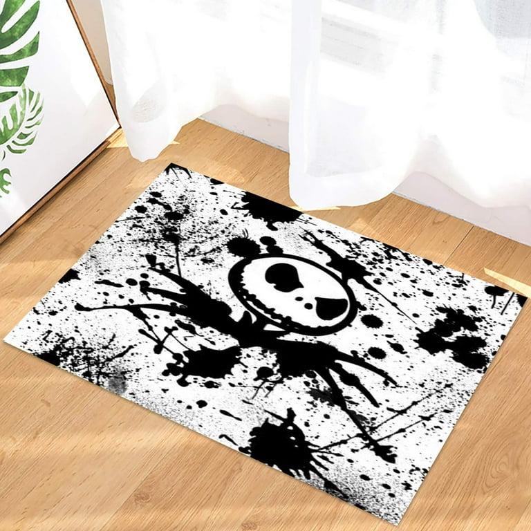 Autrucker Nightmare Before Christams Halloween Door Mat Welcome Mats Indoor for Front Door,Christmas Doormat with Non-Slip Backing,Winter Doormat for Home Bath