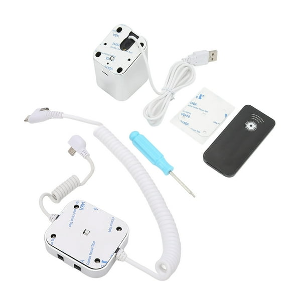 Soporte de exhibición de teléfono celular antirrobo Alarma de seguridad de 95 a 120 dB Carga rápida Control remoto por infrarrojos Desbloqueo para exhibición para puerto Android