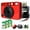 Red, variant on Leica Sofort 2 Hybrid Instant Photo Film and Digital Camera (White) (19188) with LCD Display Bundle with 128 GB Memory Card + Cleaning Kit