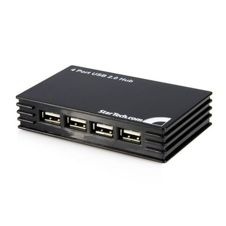 StarTech.com ST4202USB 4 Port Compact Black USB 2.0 Hub - 4-Port USB Hub - Portable USB 2.0 Hub - Includes Optional Power Adapter