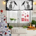 thumbnail image 5 of Halloween Curtain Valances for Windows, Kitchen Valance Window Treatments Panel 2 Pack, Black White Skull Crow Rod Pocket Short Curtains for Bathroom Bedroom 42 x 12 Inch, 5 of 8