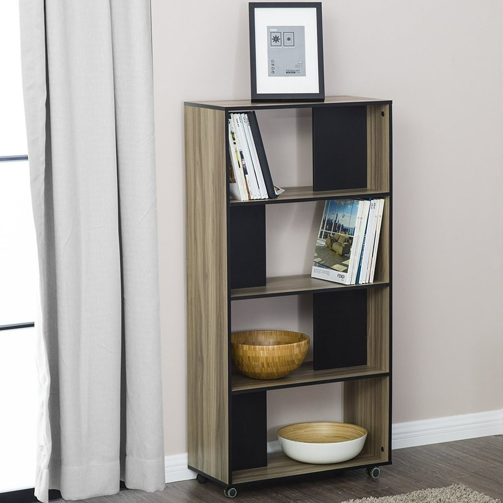 FITUEYES Bookcase Bookshelf File Storage with Wheels