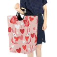 thumbnail image 4 of Yayeee Freestanding Laundry Hamper with Handle Collapsible Large Storage Basket for Clothes, Bunnies and Hearts, 4 of 7