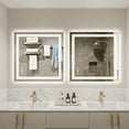 thumbnail image 2 of JIOABL LED Bathroom Mirror 36"x 36" with Stepless Dimmable Wall Mirrors with Anti-Fog, Vanity Mirror with 3 Color Modes, Shatter-Proof, Bathroom Mirror with LED Lights, 2 of 10