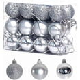 thumbnail image 1 of Adornos navideños decorados con bolas navideñas esmeriladas, bolas navideñas plateadas brillantes y mate, 1 of 4