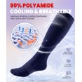 thumbnail image 5 of PULIOU Compression Socks 20-30 mmHg Knee High for Women & Men, 2 Pairs, Breathable, for Nurse, Running, Travel, Sports & Everyday Wear, Dark Blue, 5 of 7