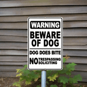 Beware of Dog Sign Deterrent Warning Plaque Home Security Outdoor Indoor Funny Halloween Yard Wall Decoration