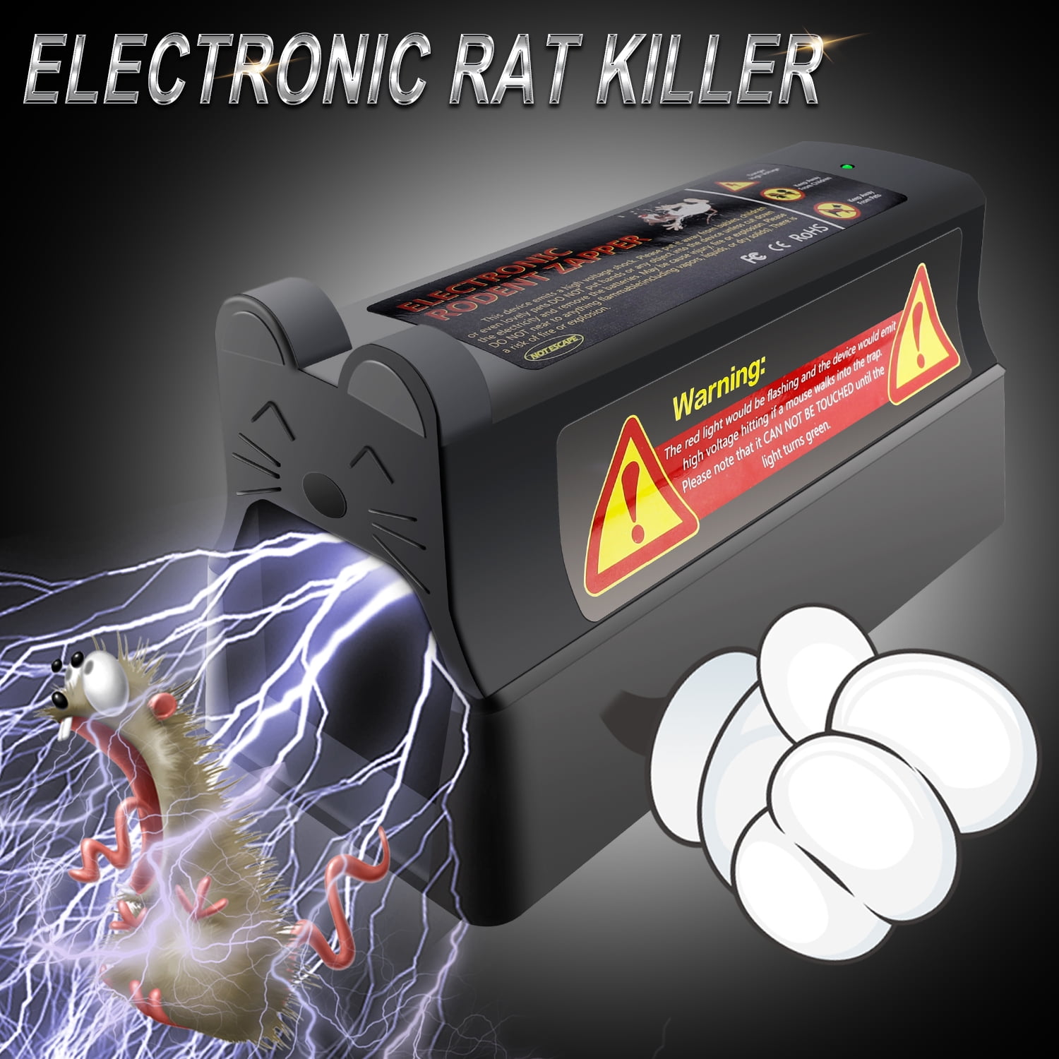 Electronic Mouse Mice Rat Zapper Rodent Trap Killer Pest Control Home Garden US 