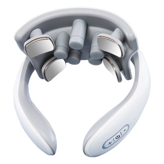 Máquina Masaje Cuello Masajeador Vibración Calefacción Columna Recargable Por USB (4 Cabezales)